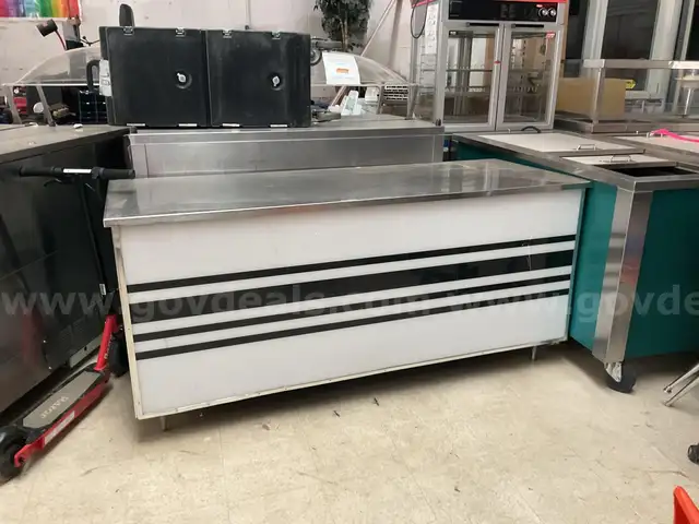 Stainless Steel Serving Counter with Decorative Front Panel