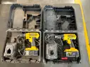 DeWalt 18v Portable Drills (Lot of 2) and (1) Ryobi Bluetooth AM/FM Radio Speaker