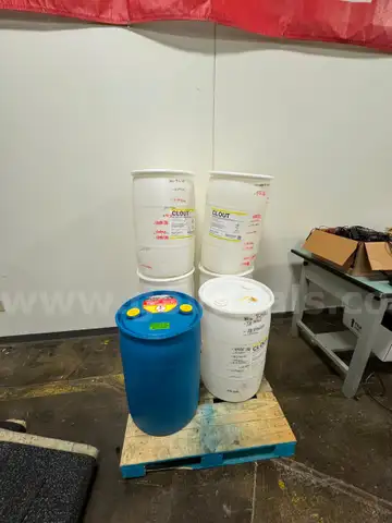 Lot of Six 30 Gallon Plastic Barrels