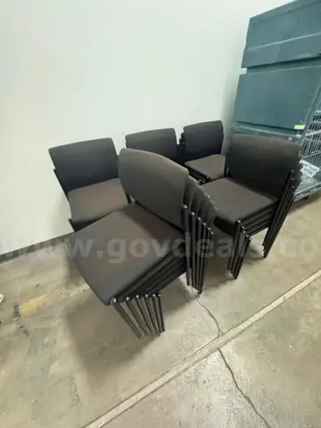 Lot of 26 Dark Cushioned Stacking Chairs