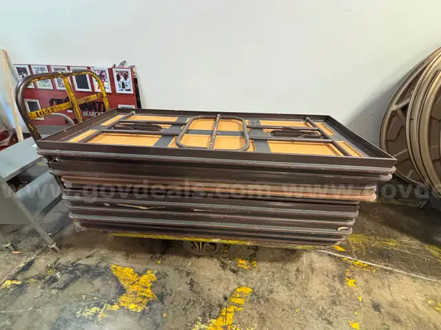 Lot of 10 Rectangular Wood Top Tables