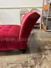 Lot of 1 Velvet Red Chaise Lounge Seat