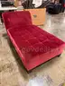 Lot of 1 Velvet Red Chaise Lounge Seat