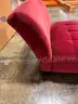 Lot of 1 Velvet Red Chaise Lounge Seat