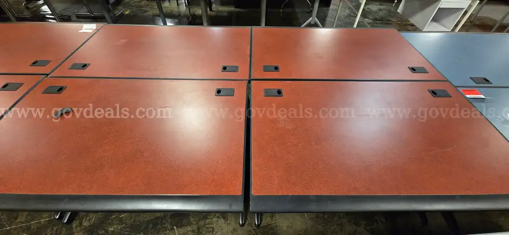 Lot of 4 rectangular wooden classroom tables