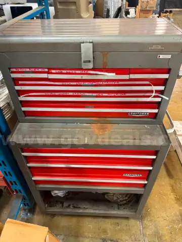 Multi-tiered tool cart with assorted items