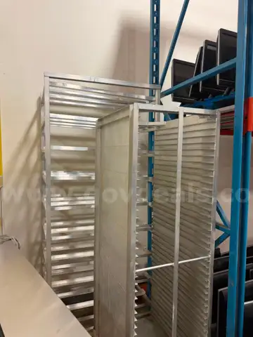 Lot of 2 Stainless steal food storage wheeled shelves