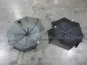 Lot of 2ea black and grey collapsing umbrellas