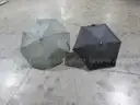 Lot of 2ea black and grey collapsing umbrellas