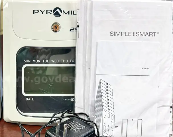LOT of 2 Pyramid 2500 Time Clocks + Cards