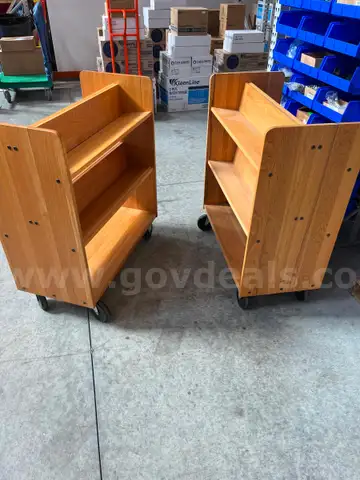 (2) Small book carts