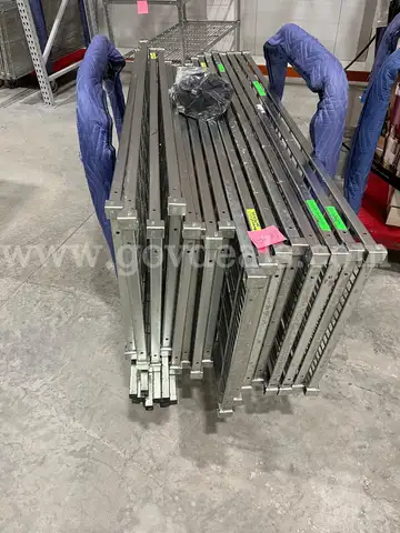 Metal shelves broken down