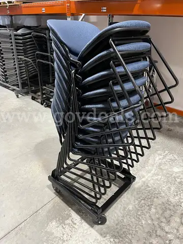 Cart and 10 padded chairs
