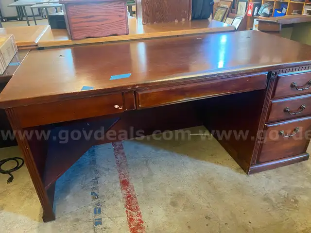 One Dark Brown Office Desk
