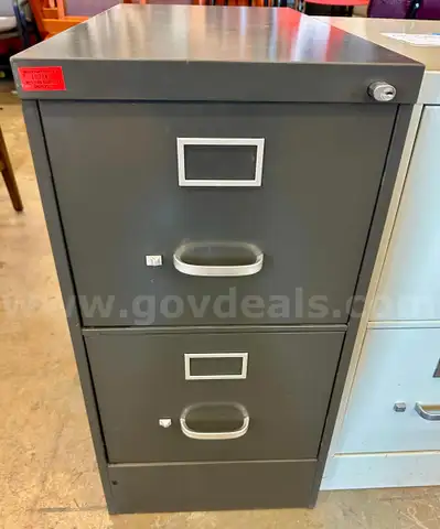 2-Drawer Dark Grey Filing Cabinet