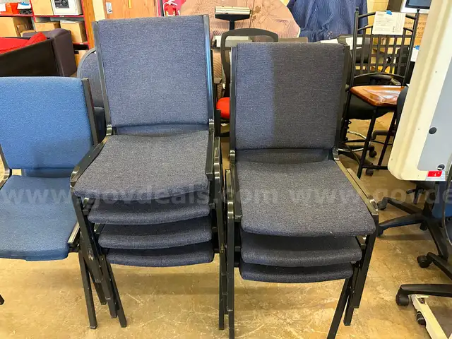 Lot of 7 Blue Chairs