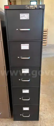 5-Drawer Dark Grey Filing Cabinet