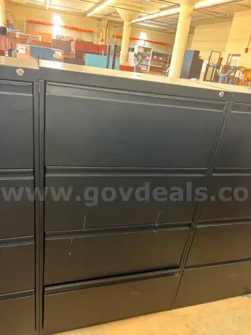 Black Four Drawer Metal Shelf
