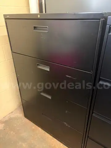 Black Four Drawer Metal Shelf