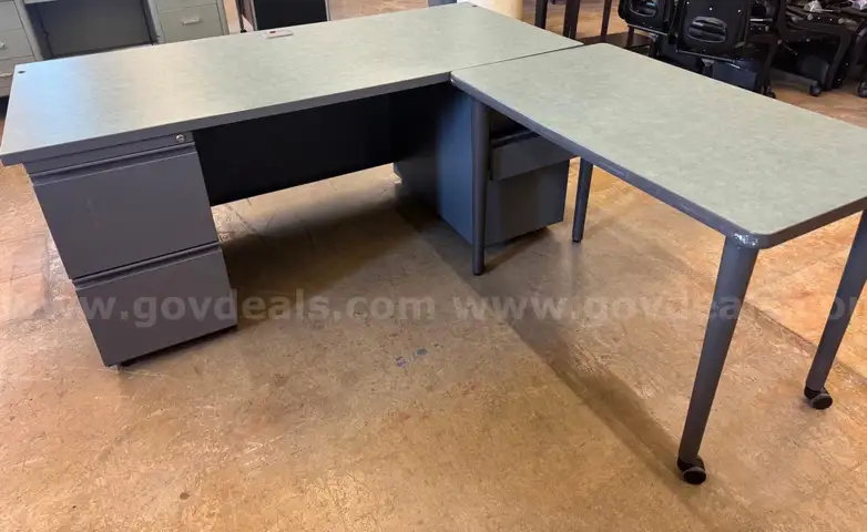 Green Desk and Table set