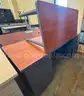 Brown Desk and Table Set