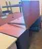 Brown Desk and Table Set