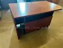 Brown Desk with Rolling Compartment