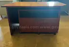 Brown Desk with Rolling Compartment