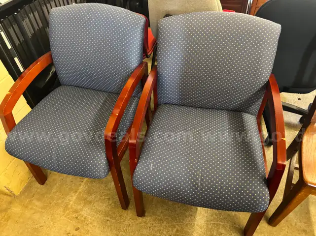 A  Lot of 2 Navy Chairs with Dots