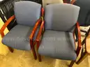 A  Lot of 2 Navy Chairs with Dots