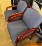 A  Lot of 2 Navy Chairs with Dots