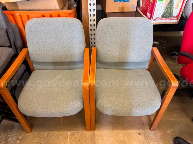 A Lot of 2 Grey Cushioned Chairs