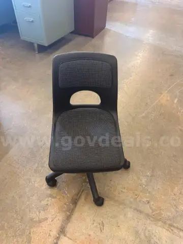 A Lot of 24 Small Black Rolling Chairs