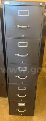 Dark Grey 5-Door Filing Cabinet
