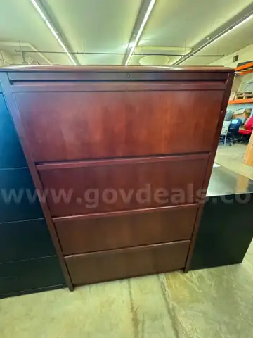 Brown 4-Door Storage Cabinet