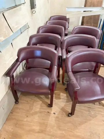 One lot burgundy chairs