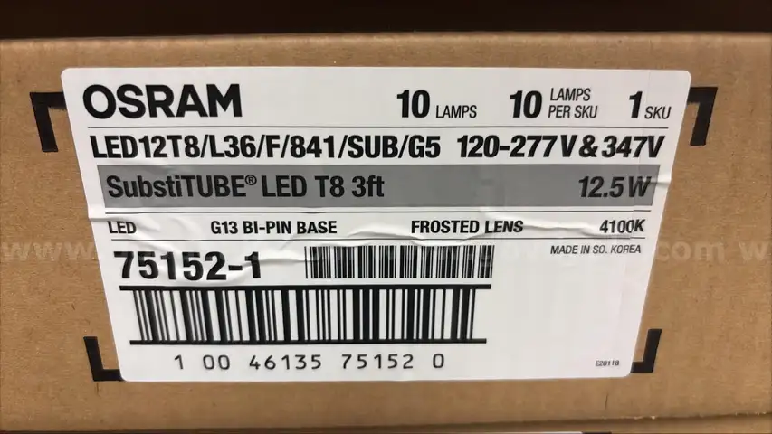 Lot of 10 Boxes 3&#x27; 4100k LED Tubes. Lot #3