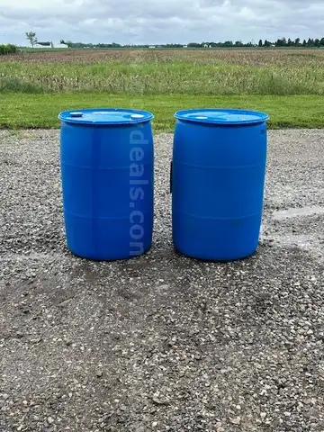 LOT of 5   55gal Blue Barrels