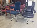 19 chairs (total) -- 16 guest stationary - 3 rolling chairs  (incl very nice wood guest chair)