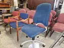 17 chairs (total) -- 14 guest stationary - 3 rolling chairs