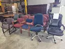 19 chairs (total) -- 16 guest stationary - 3 rolling chairs  (incl very nice wood guest chair)