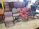17 chairs (total) -- 14 guest stationary - 3 rolling chairs