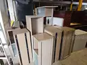 Modular walls, modular desks, modular storage, picture frame, whiteboard
