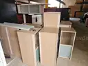 Modular walls, modular desks, modular storage, picture frame, whiteboard