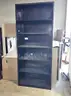 Tall black metal bookshelf &#x26; rolling file cart