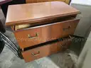 2-drawer wooden lateral cabinet (lockable - no keys)