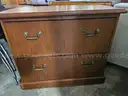 2-drawer wooden lateral cabinet (lockable - no keys)