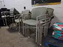 Chair lot 3 - 19 green stackable cloth guest chairs