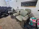 Chair lot 3 - 19 green stackable cloth guest chairs