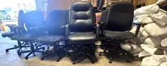 Chair Lot 4 - (19 chairs total) - 15 rolling chairs / 5 red guest chairs